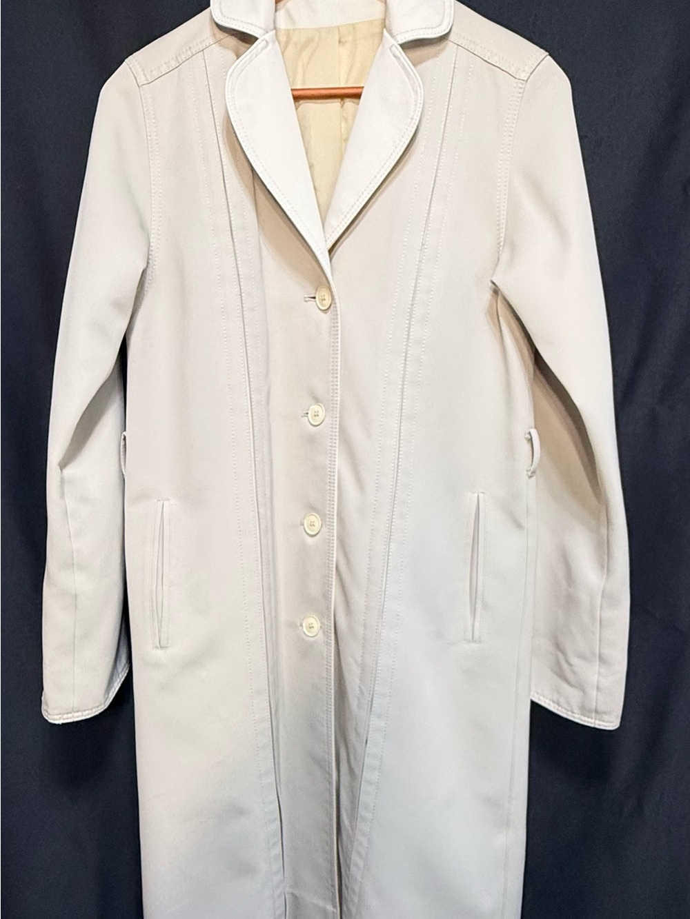 VTG Forecaster of Boston Belted Trench Coat Cream 5/6 - Picture 7 of 13